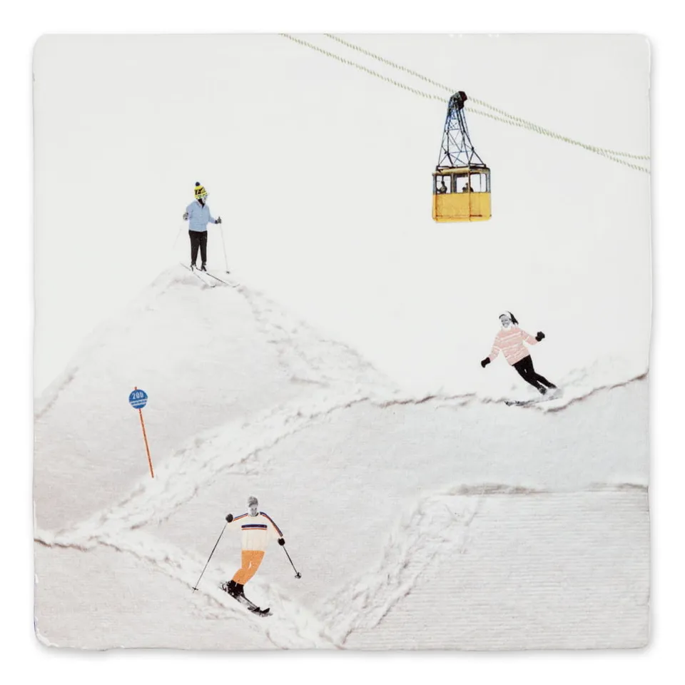 Storytiles Delft Blue Wintersport Wandfliese S 10x10 cm Ski