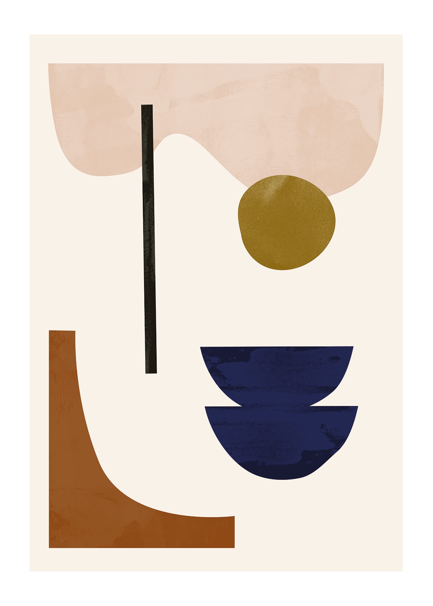The Poster Club Shapescape 08 Kunstdruck 30x40 cm beige