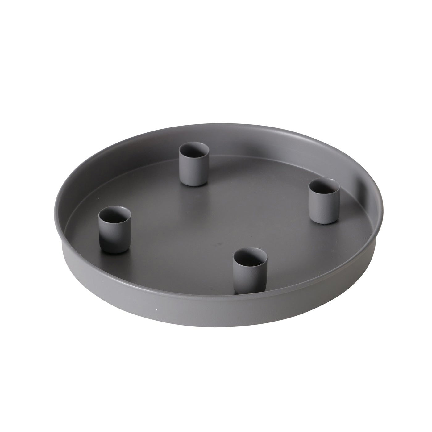 LS-LebenStil Sylt Kerzentablett grau Ø25cm für 4 Stabkerzen