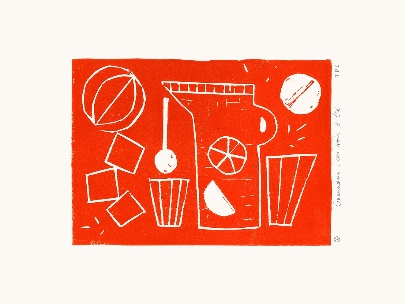 The Poster Club Grenadine Kunstdruck 30x40 cm rot