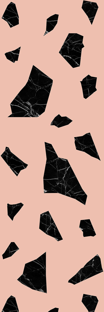 Mineheart Marble Fragment Tapete schwarz pink