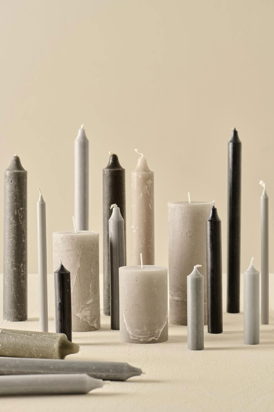 IB Laursen Ribe Stumpenkerze Grau 10x6,8cm French Grey