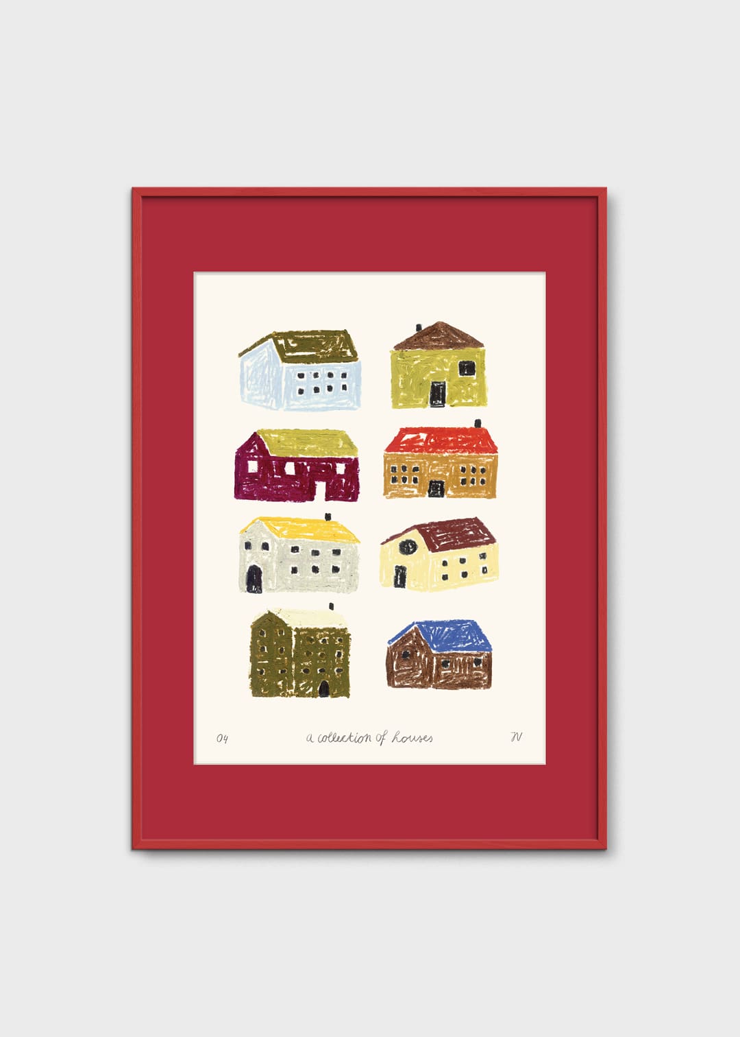The Poster Club Art Prints A Collection of Houses Poster A4 bunt