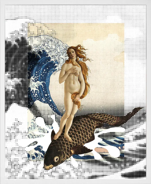 Mineheart Venus Surfing Leinwandbild 21x30cm ohne Rahmen