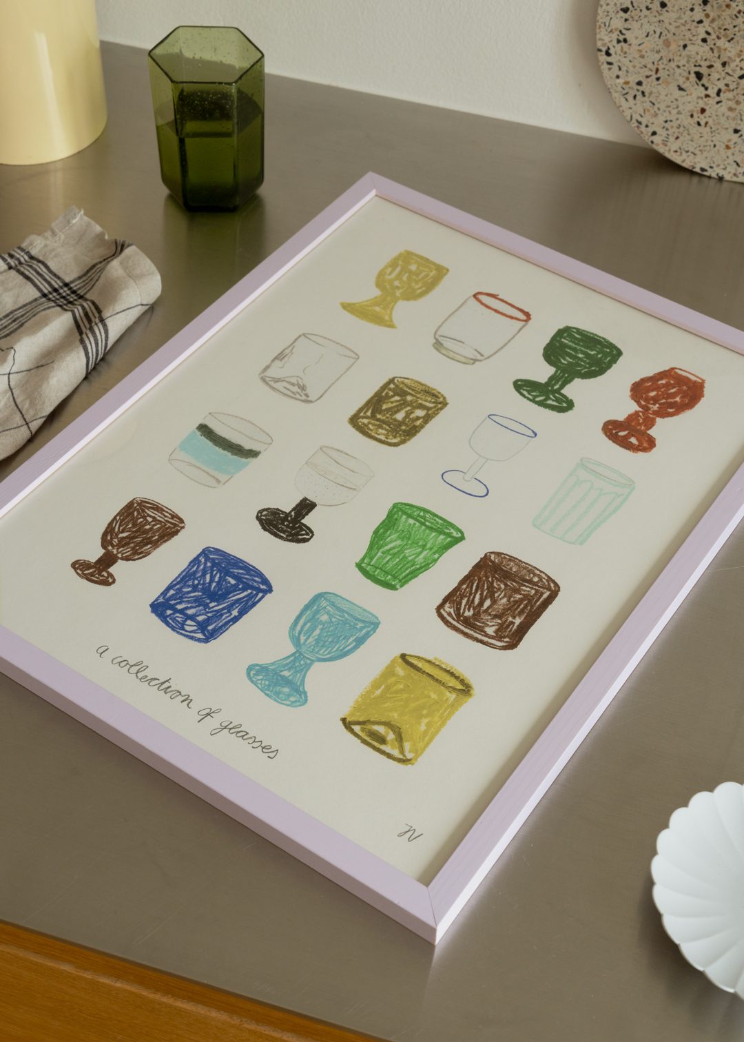 The Poster Club A Collection of Glasses Poster 30x40 blau