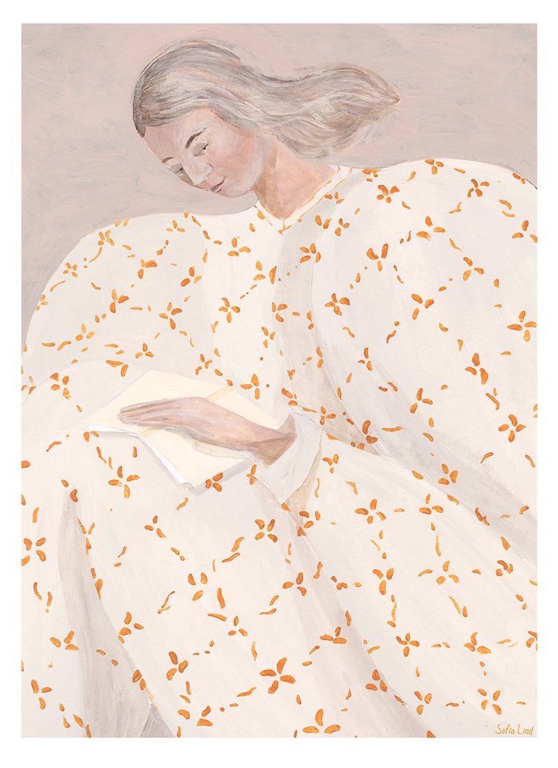 The Poster Club Secret Notes Poster A4 beige rosa Figuren