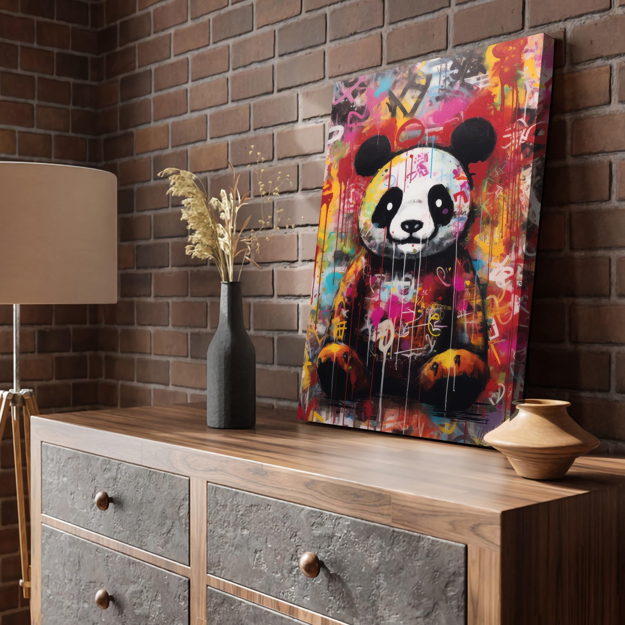 Hustling Sharks Wandbilder Panda Problem Leinwand 60x90 cm Tierbild