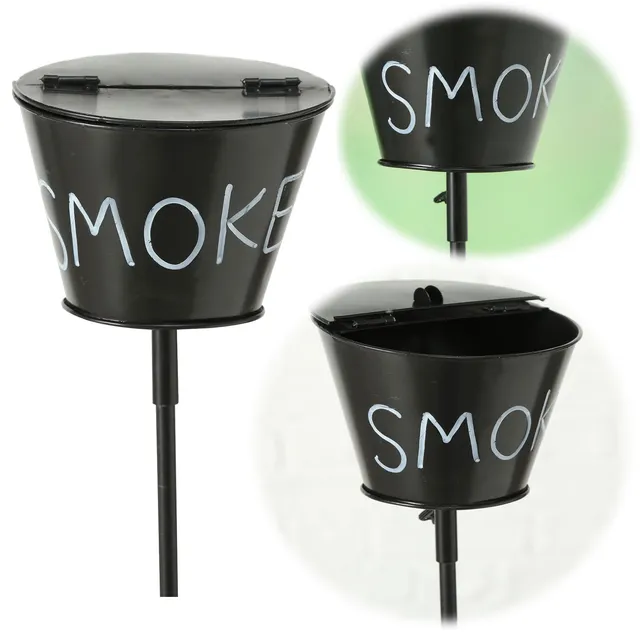 LS-LebenStil Smoke Windaschenbecher schwarz 65-115cm Stab