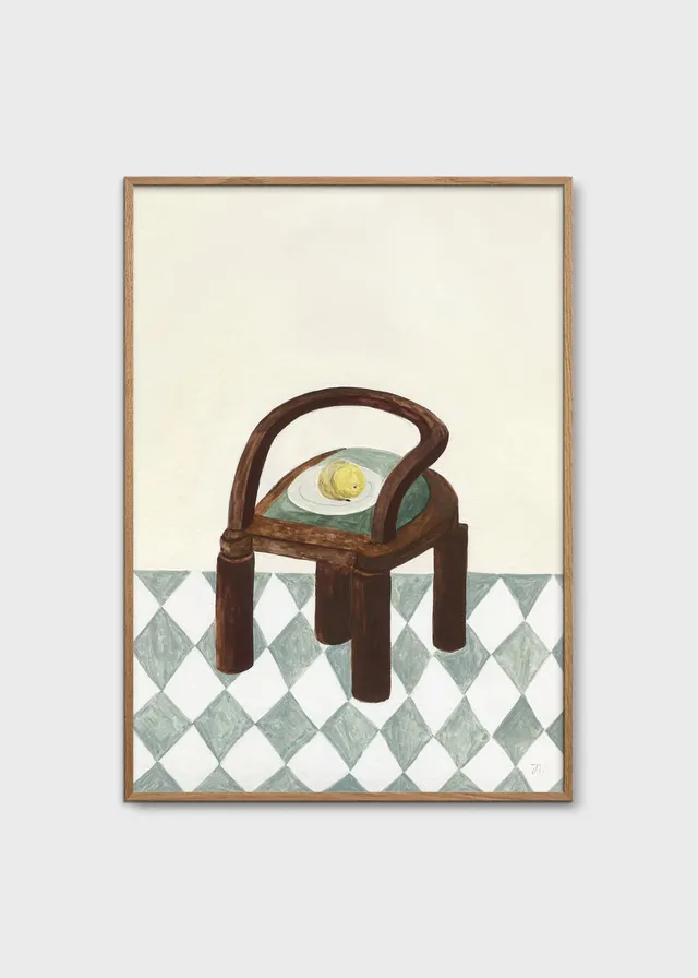 The Poster Club Art Prints Chair with Fruit Poster A4 beige