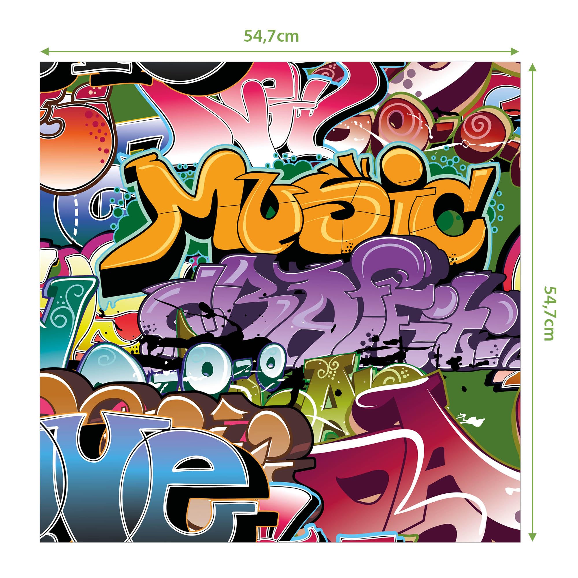 Banjado Möbelfolie Graffiti Tischfolie 55x55 cm selbstklebend