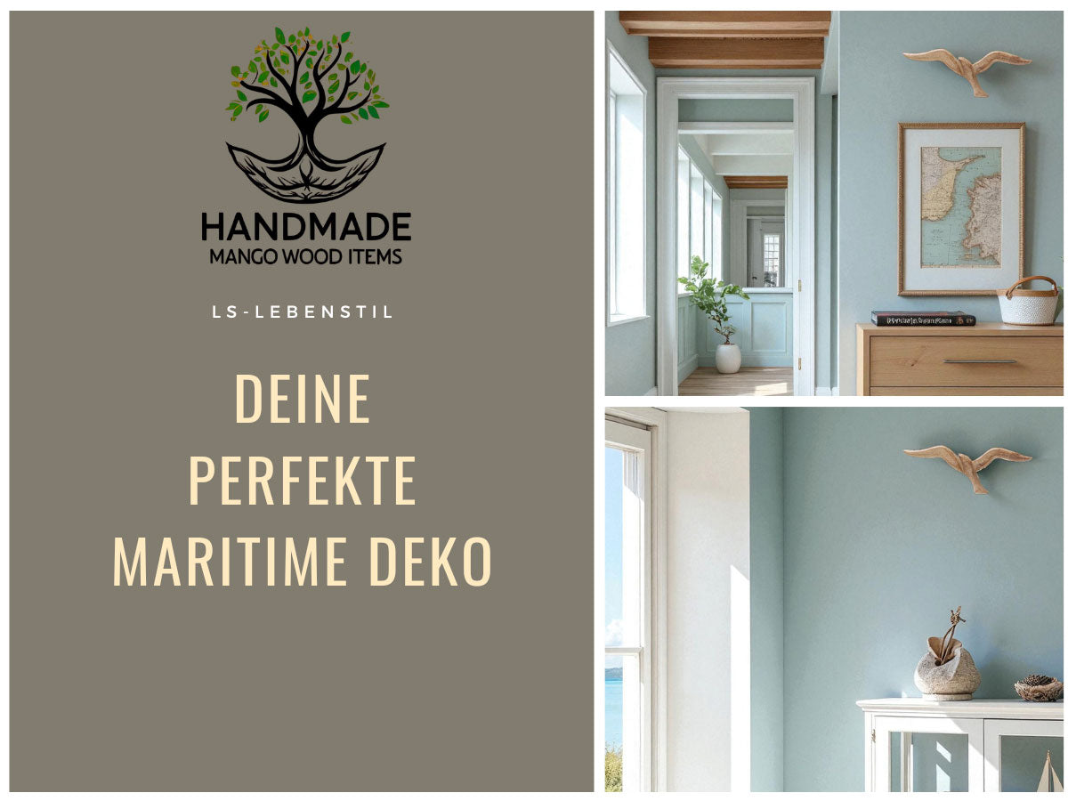 LS-LebenStil Möbel & Wohnen Wand-Möwe Mango Holz 46cm Braun
