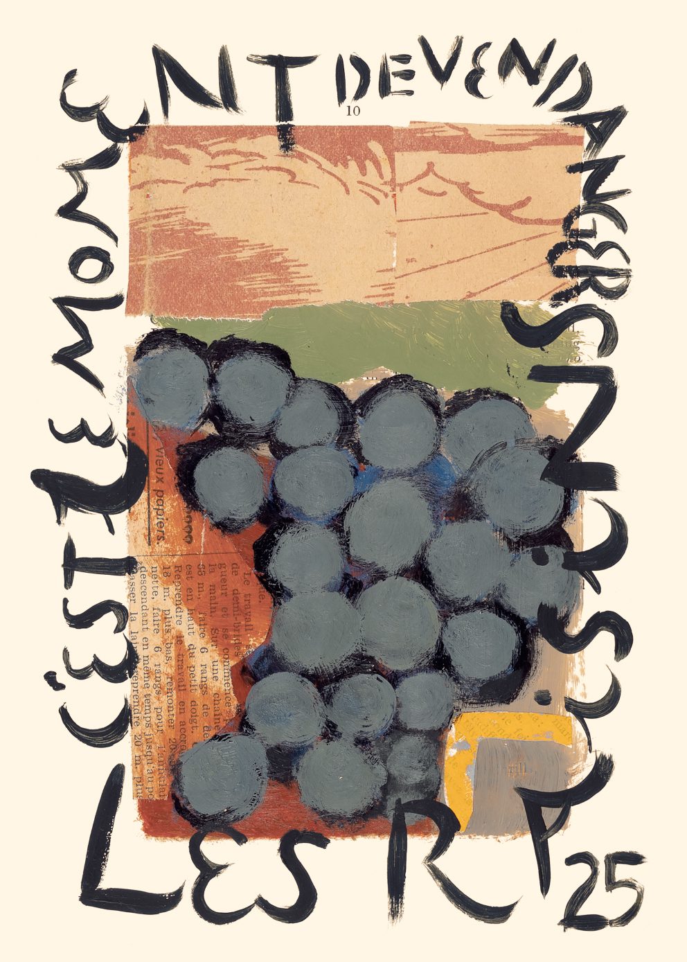 The Poster Club C'est le Moment Kunstdruck A4 Beige Petrol