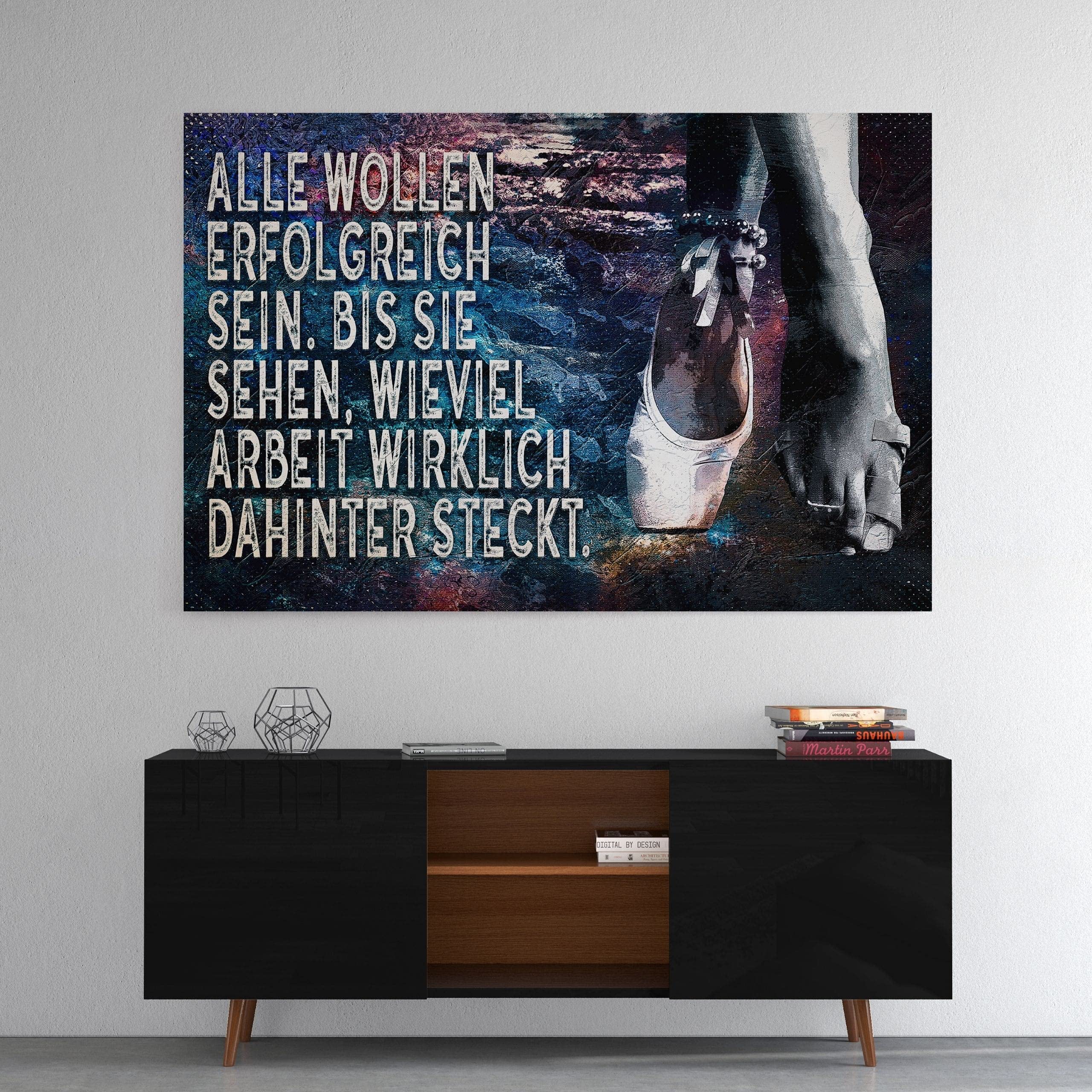 Hustling Sharks Wandbilder Preis des Erfolges Wandbild 45x30 Spruch