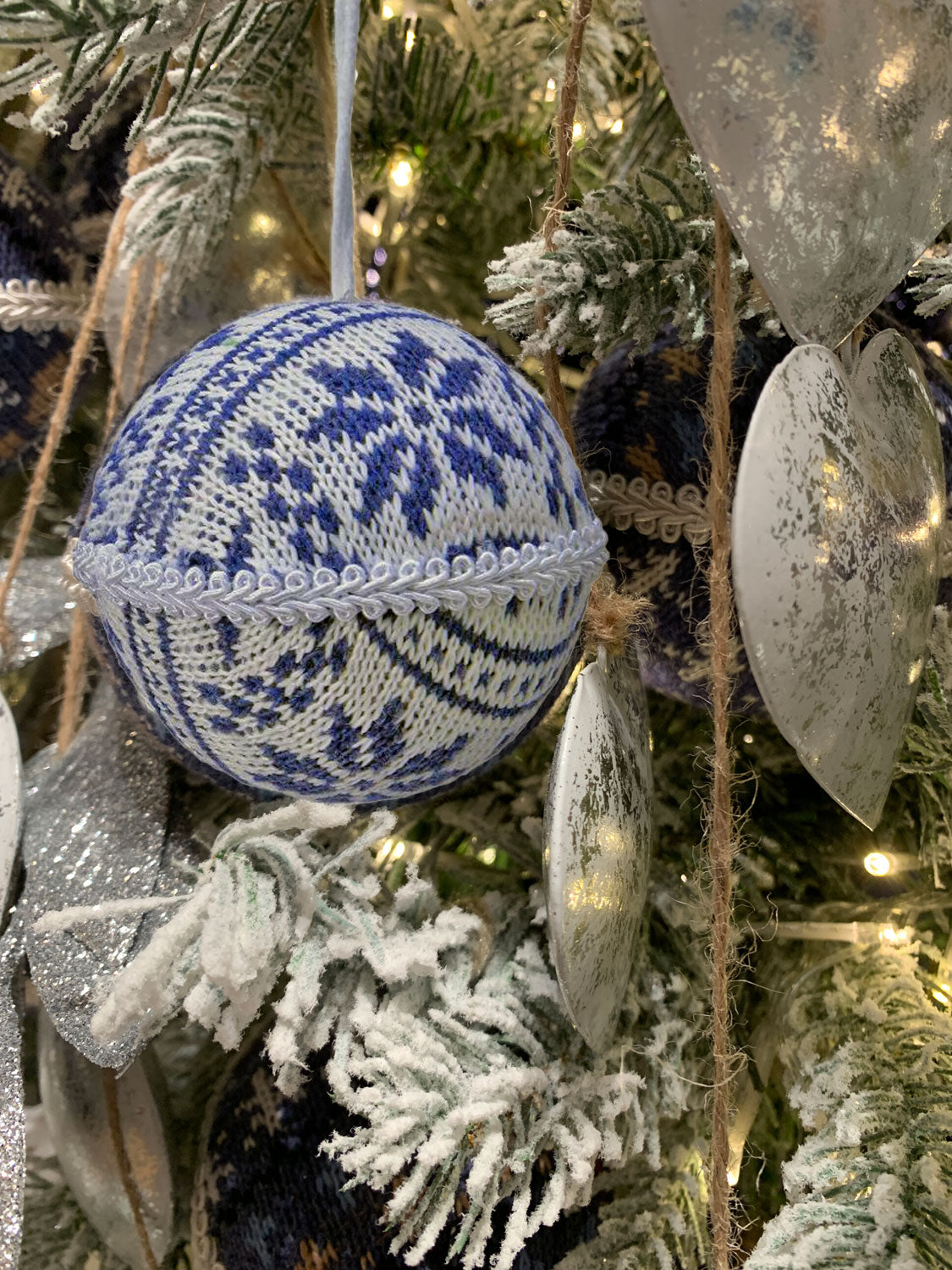 LS-LebenStil Möbel & Wohnen Weihnachtskugeln 8cm blau-weiß 2er Set