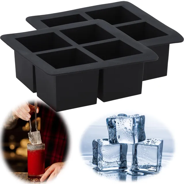 LS-LebenStil Küche & Haushalt Eiswürfelform Silikon XXL 2er Set