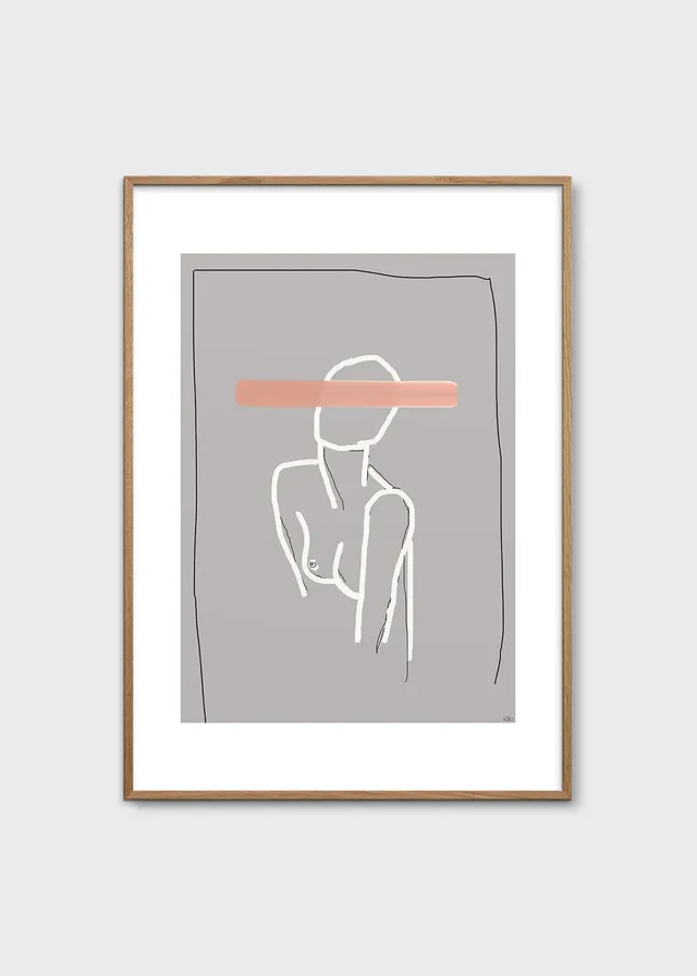 The Poster Club Naive Kunstdruck 50x70 cm rosa grau