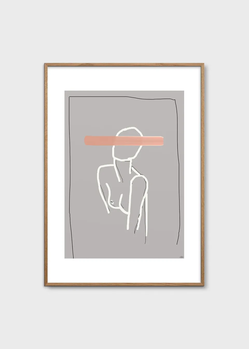 The Poster Club Naive Kunstdruck 50x70 cm rosa grau