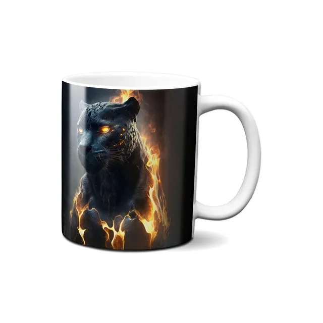 Hustling Sharks Wandbilder Feuriger Panther Tasse 330ml weiß Keramik