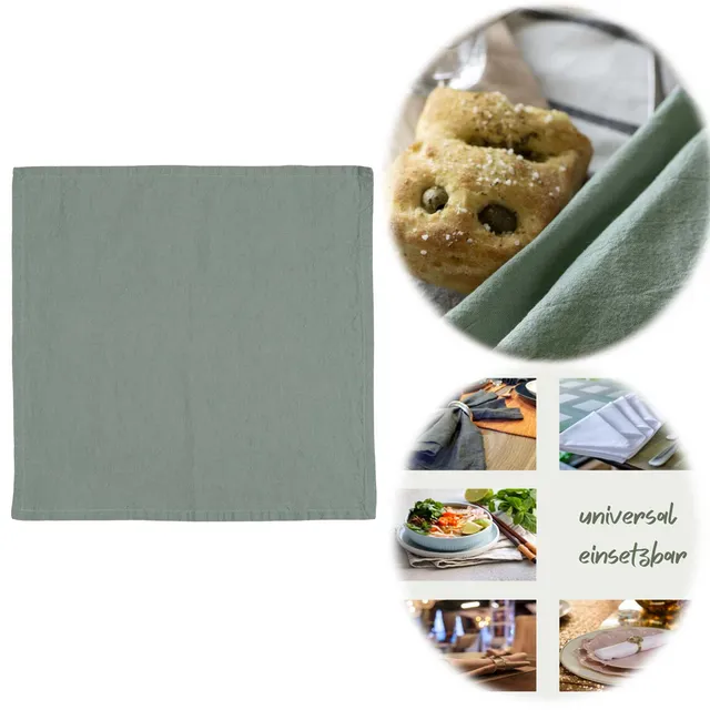 IB Laursen Freja Stoffserviette Mint 45x45cm Leinen