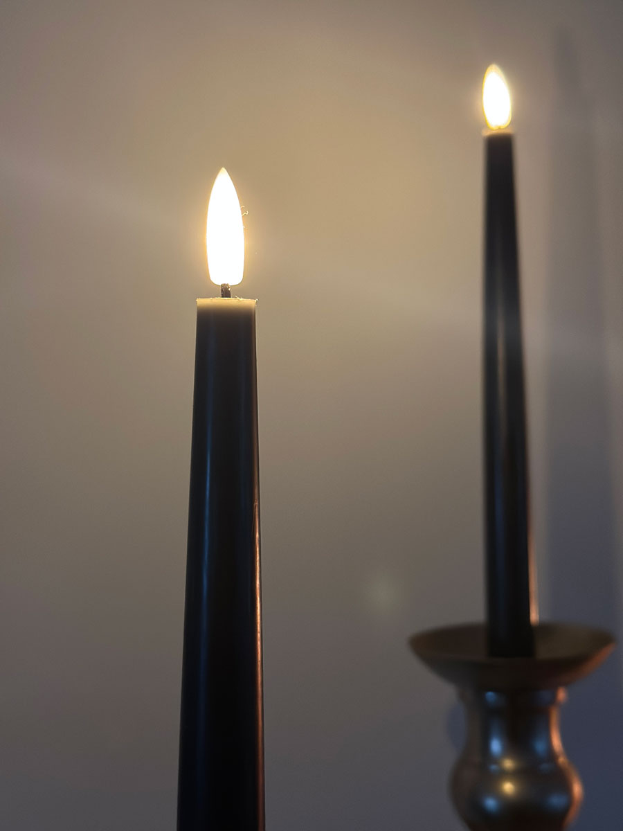 LS-LebenStil Ribe LED Stabkerzen Schwarz 26cm 4er Set