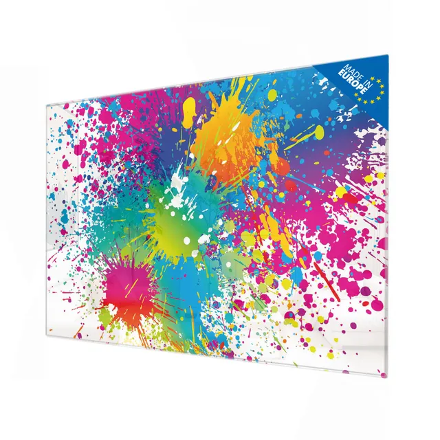 Banjado Magnettafel Farbspritzer Glasboard 120x80 cm Abstrakt