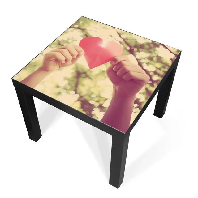 Banjado Möbelfolie Tischfolie Papierherz 55x55 cm selbstklebend