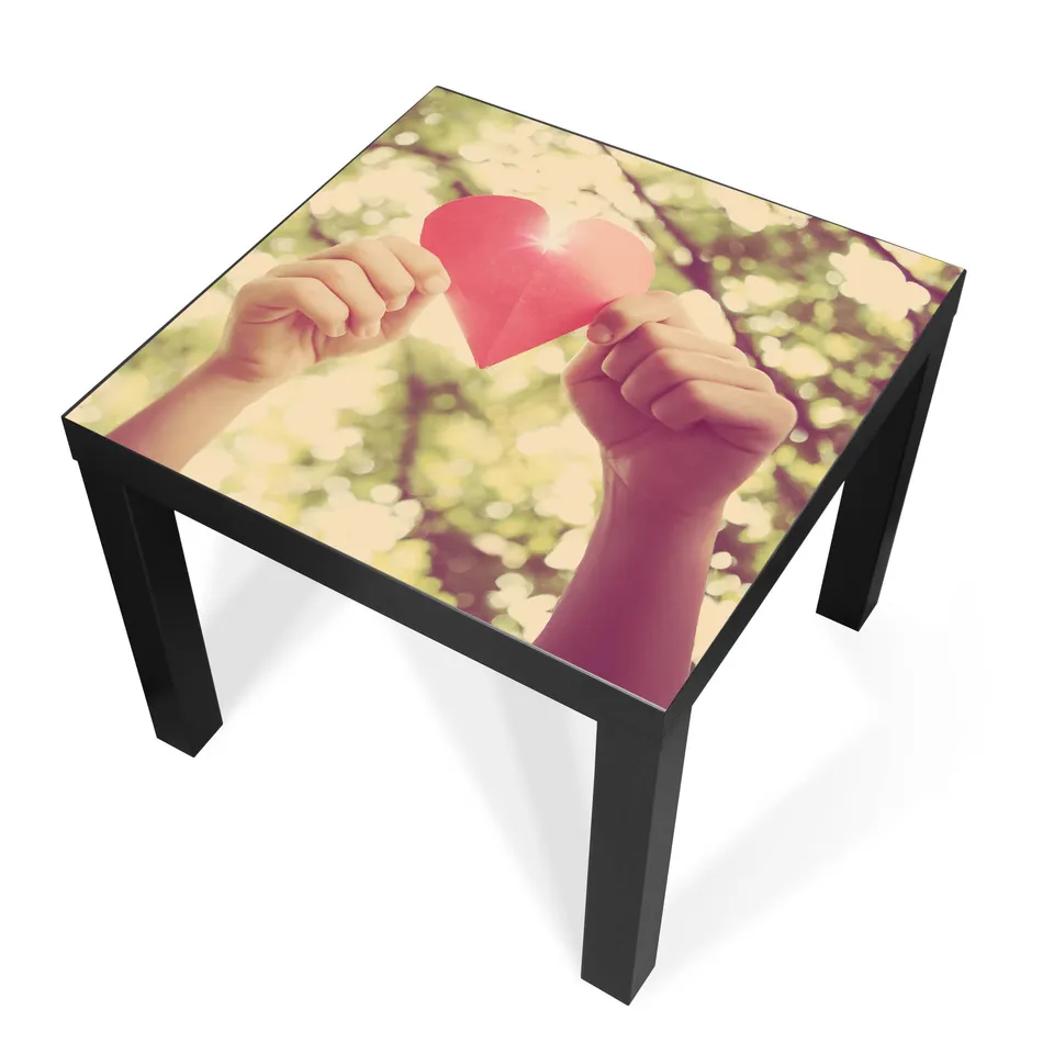 Banjado Möbelfolie Tischfolie Papierherz 55x55 cm selbstklebend