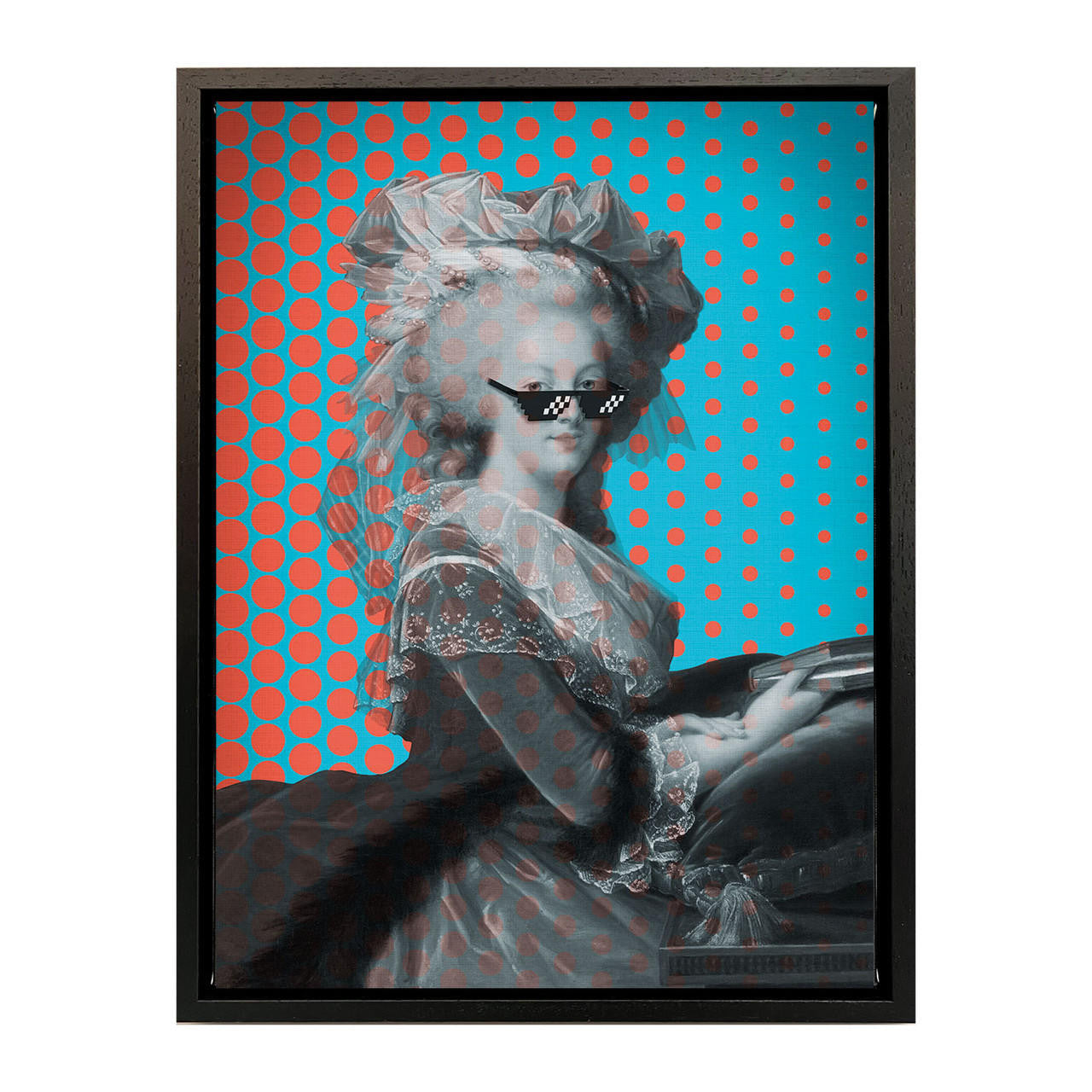 Mineheart Dotty for You Pixels Poster Pfirsich-Blau 30x41