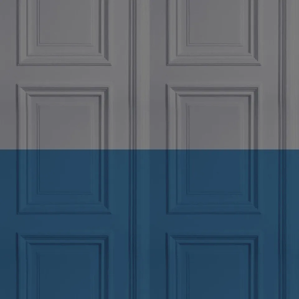 Mineheart Wallpaper Grey Marine Panelling Tapete Grau Blau Paneeloptik
