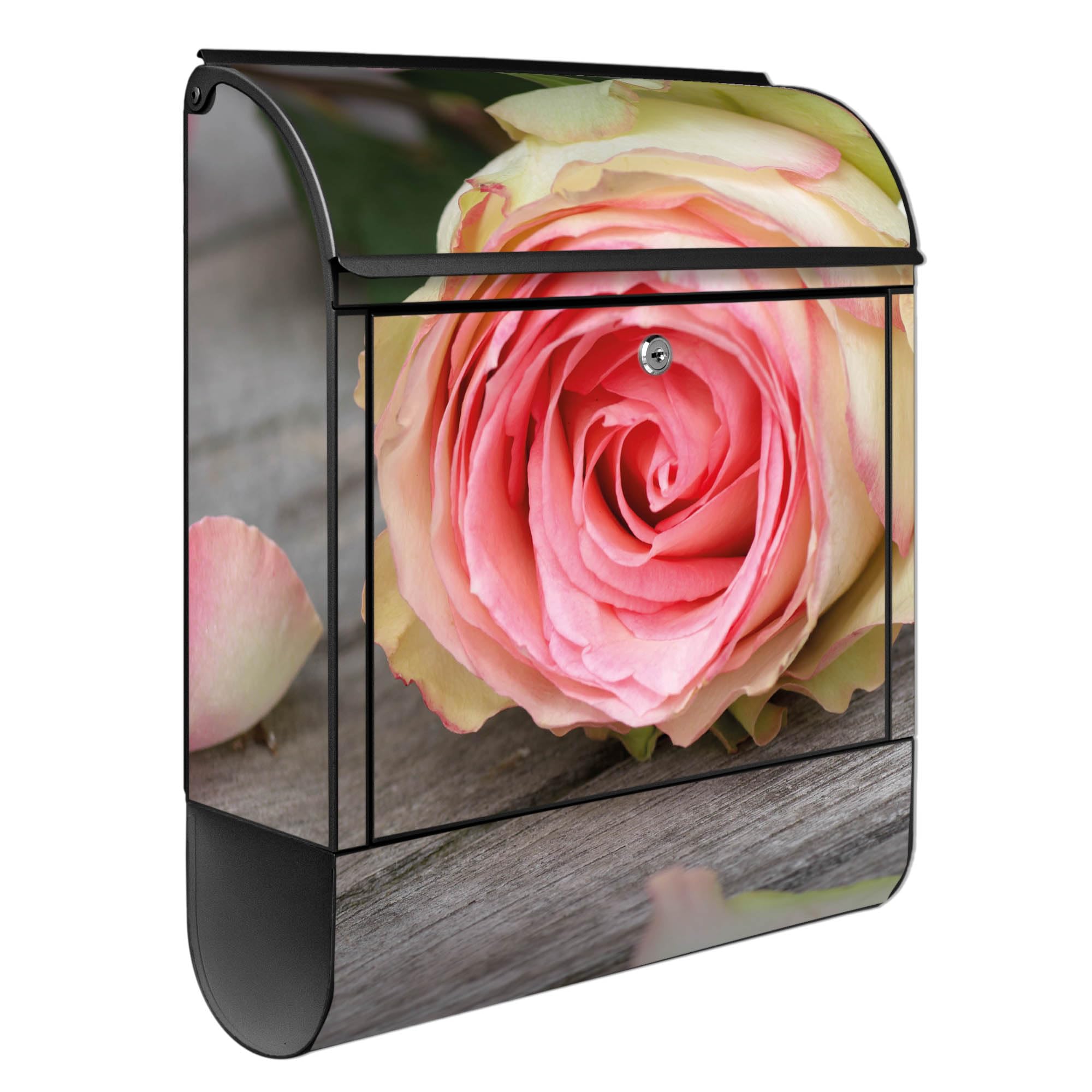Banjado Briefkasten 38,5x46,5cm Stahl Rosa Rose Zeitungsfach