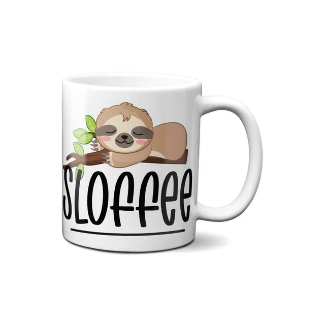 Hustling Sharks Wandbilder Sloffee Tasse 330ml weiß Faultier