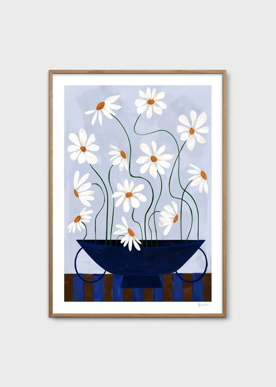 The Poster Club Daisies in Blue Vase Poster 30x40 blau