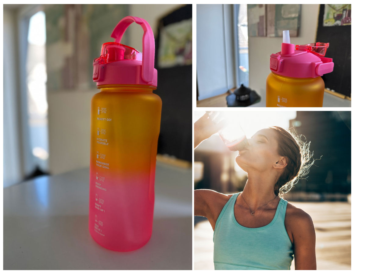 LS-LebenStil Küche Trinkflasche 2000ml Pink Sportflasche auslaufsicher