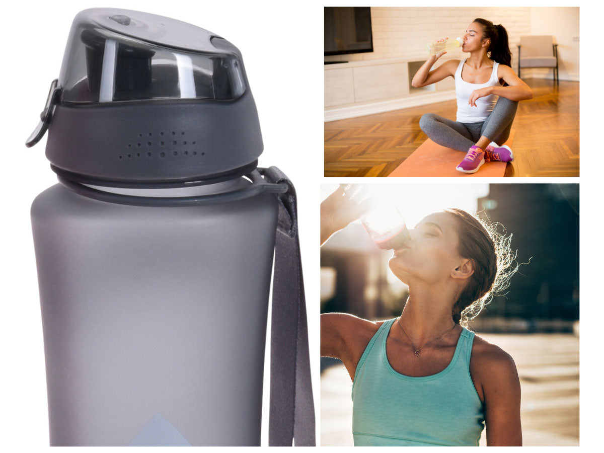 LS-LebenStil Küche Trinkflasche 650ml Grau Auslaufsicher