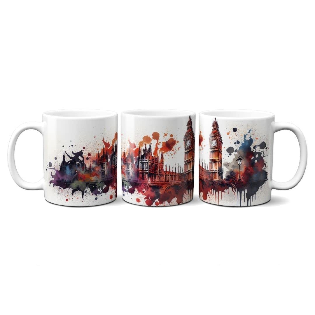 Hustling Sharks Wandbilder London Tasse 330ml Skyline pastell