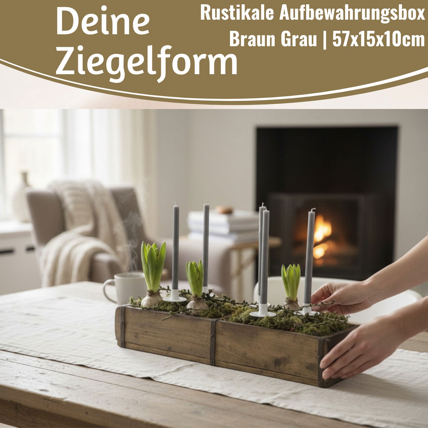 IB Laursen Ziegelform Holzbox 31x15x10cm Braun Unika