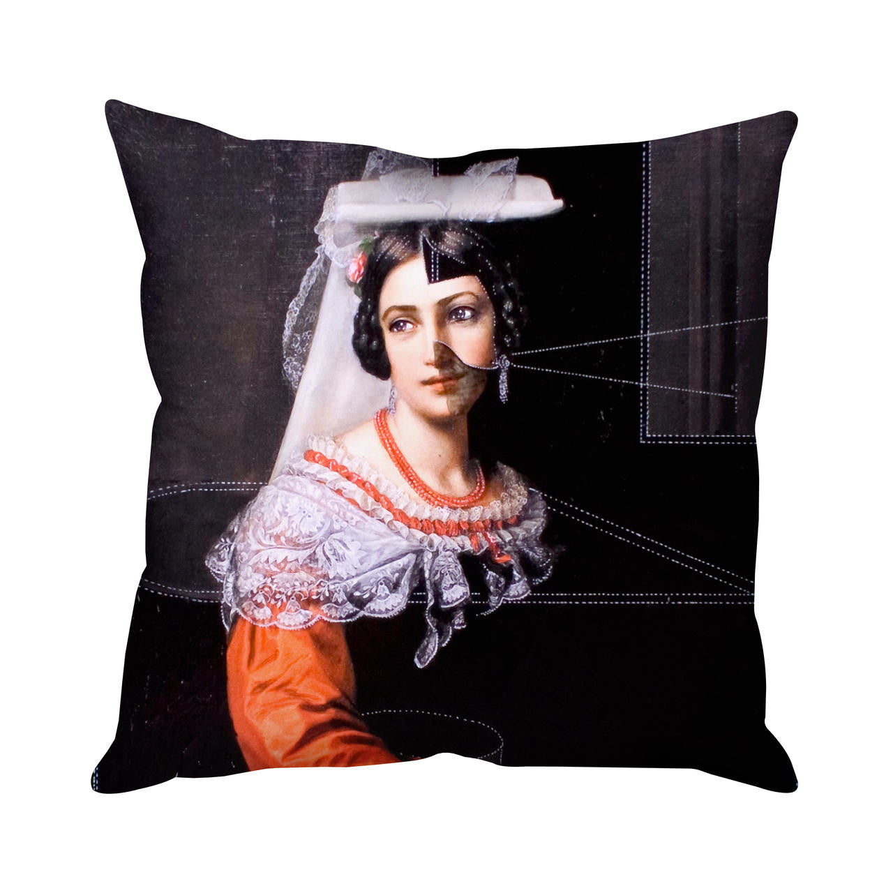 Mineheart Cushions Isabella Kissen 45x45 cm schwarz Portrait