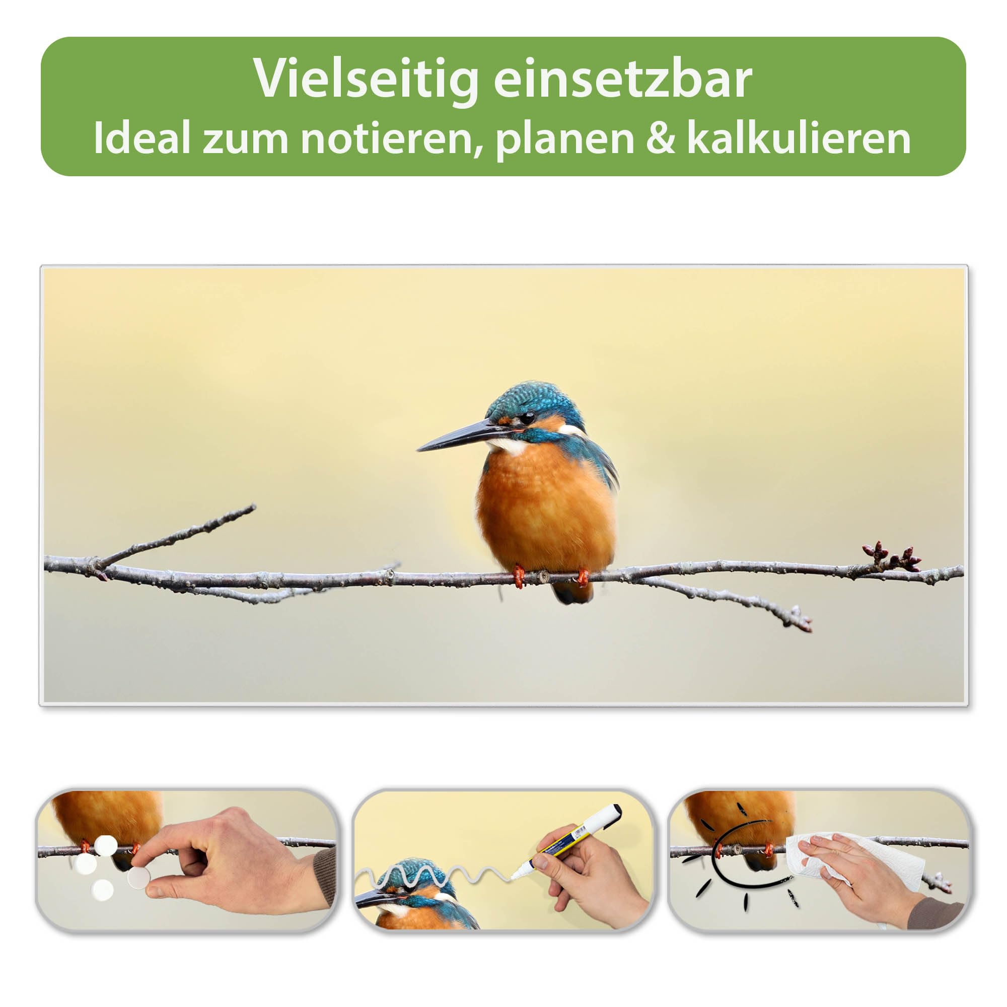 Banjado Magnettafel Pause Pinnwand 78x37cm weiß beschreibbar