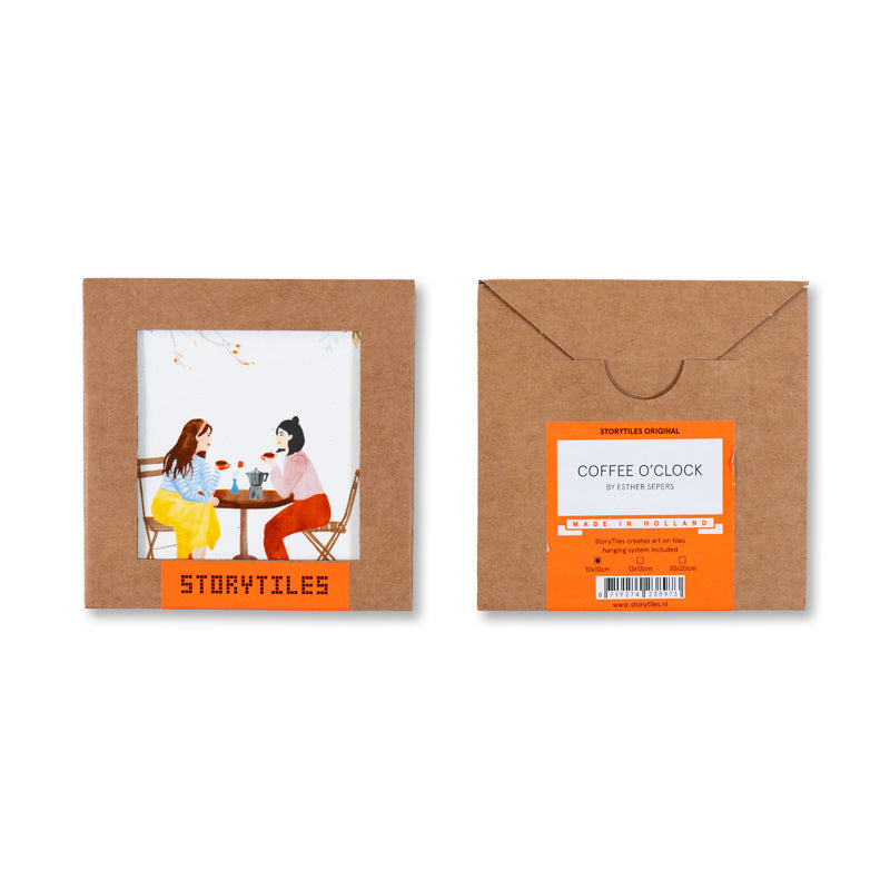Storytiles Delft Blue Koffietijd Wandfliese 10x10 cm Kaffee