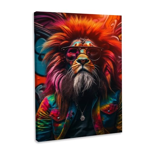 Hustling Sharks Wandbilder Lion Rasta Wandbild 30x45 cm Löwe
