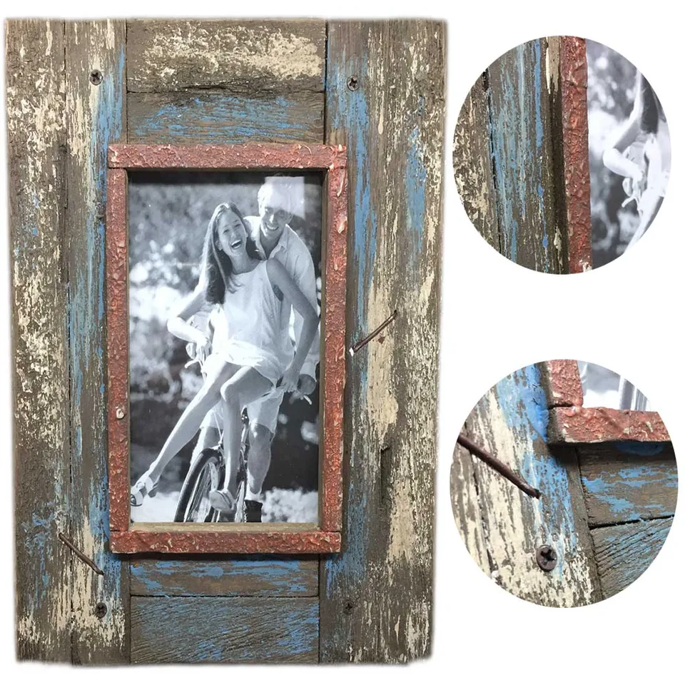 LS-LebenStil Küche & Haushalt Vintage Bilderrahmen 10x15cm grau