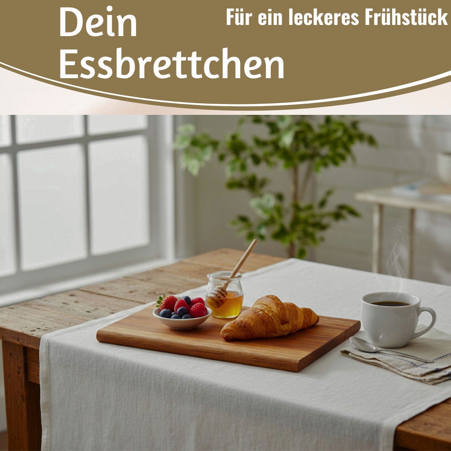 LS-LebenStil Frühstücksbrett Akazie Holzbrett 23x15cm