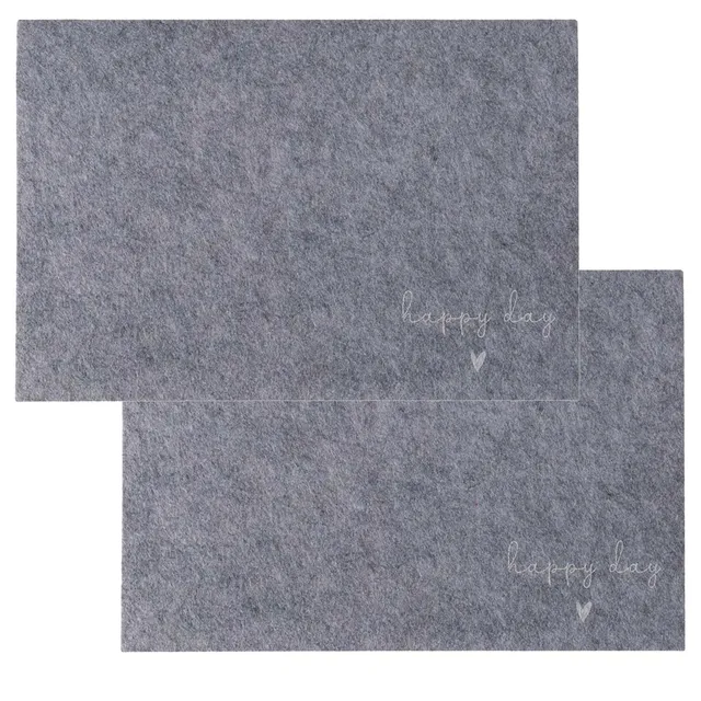 Happy Tischset Filz Dunkel-Grau 45x30 cm 2er Set Rechteckig