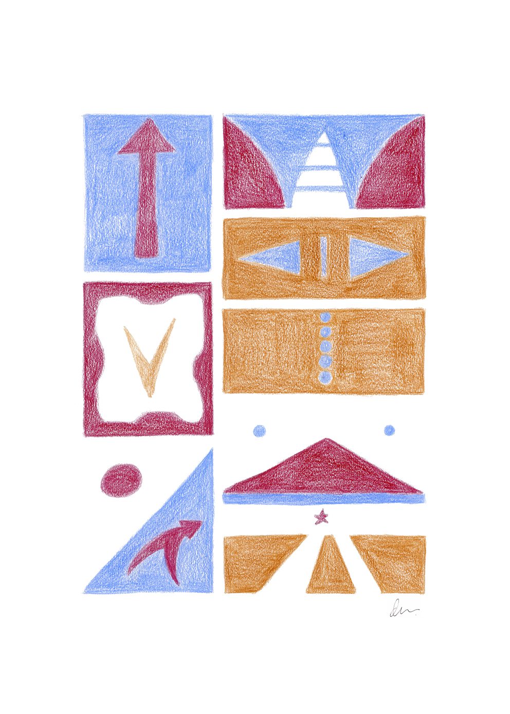 The Poster Club Art Prints Récit No. 03 Poster A4 abstrakt blau