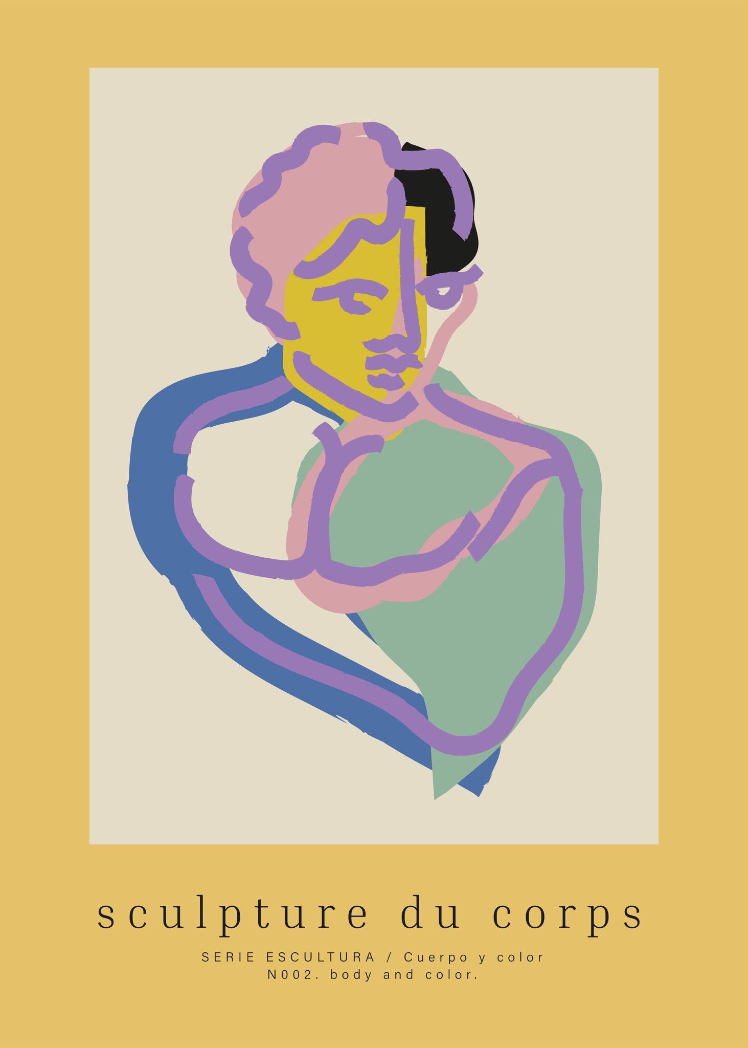 The Poster Club Corps Series Poster A4 lila gelb abstrakt