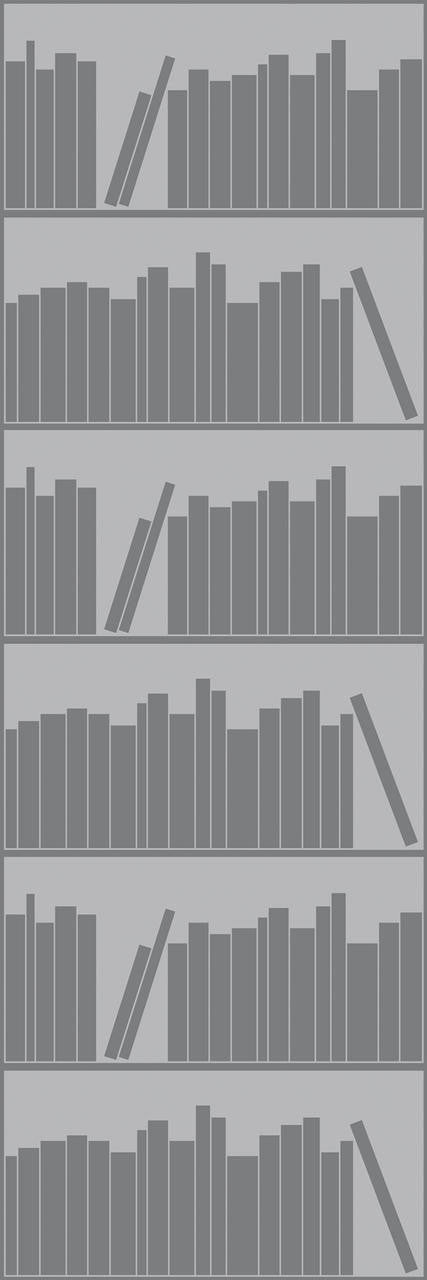 Mineheart Wallpaper Tonal Grey Bookshelf Tapete Rolle grau