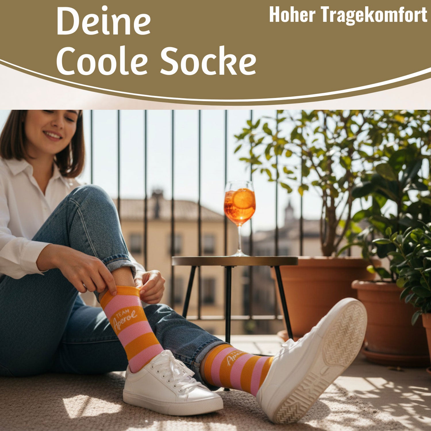 LS-LebenStil Team Aperol Socken Rosa Gr. 36-40 Damen