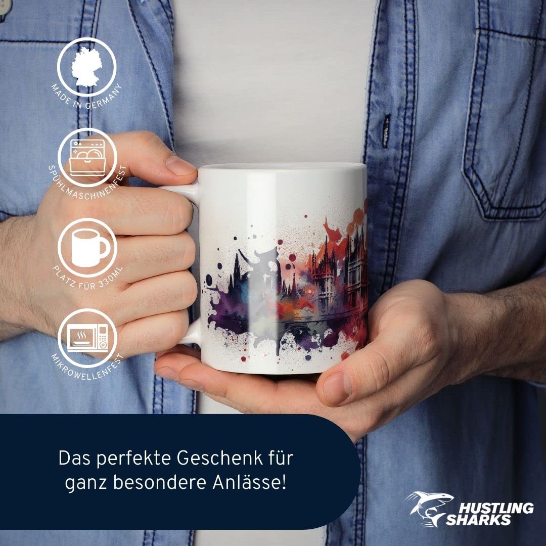 Hustling Sharks Wandbilder London Tasse 330ml Skyline pastell