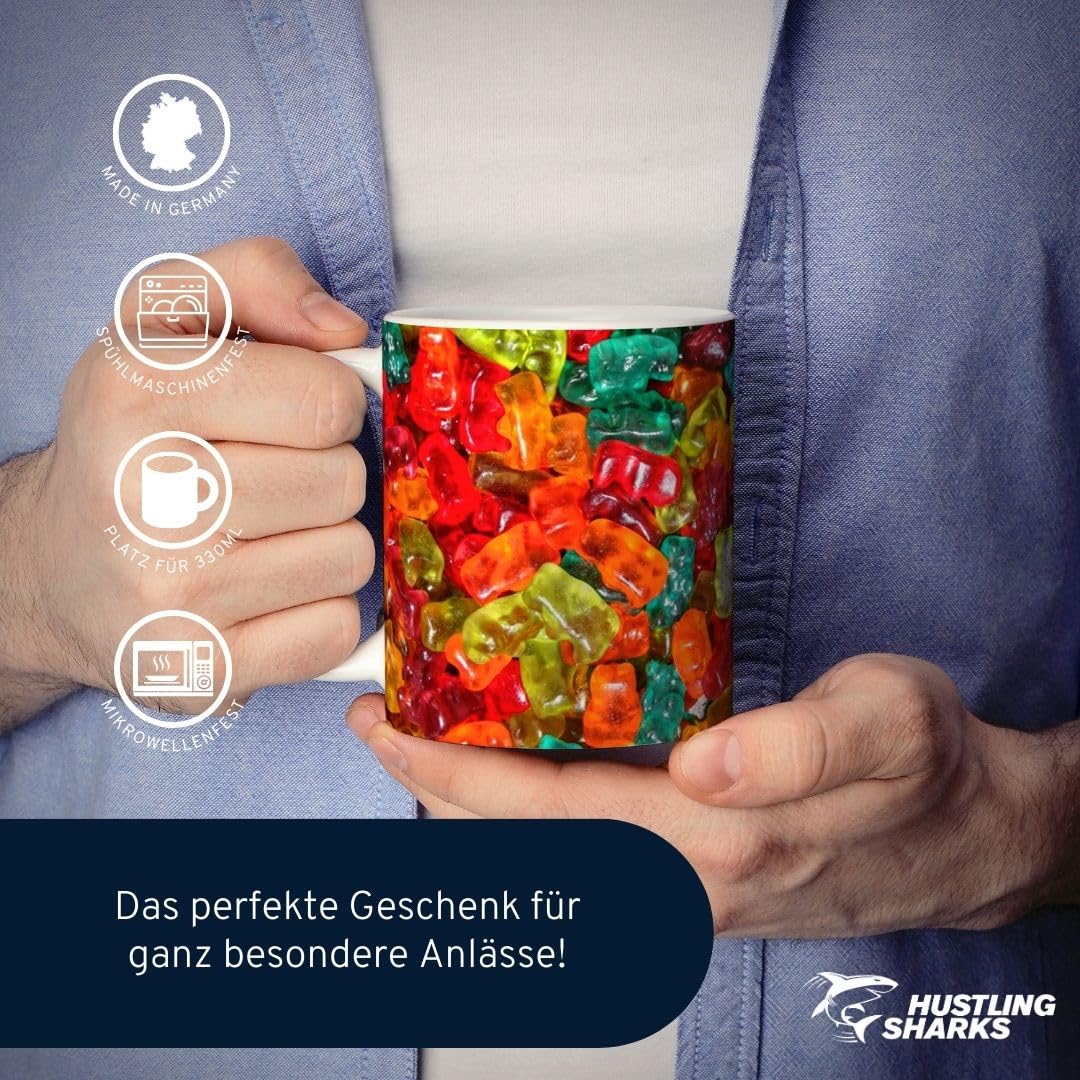 Hustling Sharks Gummibande Tasse 330ml bunt
