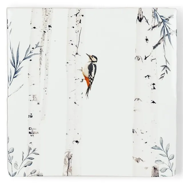 Storytiles Delft blue Hoog in de bomen Fliese S 10x10 cm Specht